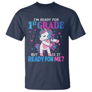 Funny Back To School 1st Grade T Shirt First Grade Unicorn Girls TS10 Navy Print Your Wear
