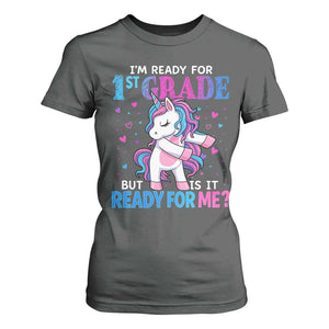 Funny Back To School 1st Grade T Shirt For Women First Grade Unicorn Girls TS10 Dark Heather Print Your Wear