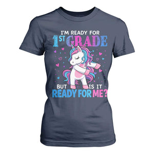 Funny Back To School 1st Grade T Shirt For Women First Grade Unicorn Girls TS10 Navy Print Your Wear