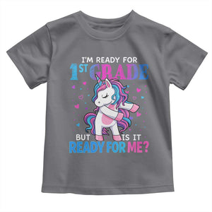 Funny Back To School 1st Grade Toddler T Shirt First Grade Unicorn Girls TS10 Charcoal Print Your Wear