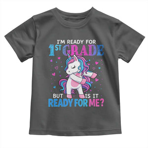 Funny Back To School 1st Grade Toddler T Shirt First Grade Unicorn Girls TS10 Dark Heather Print Your Wear