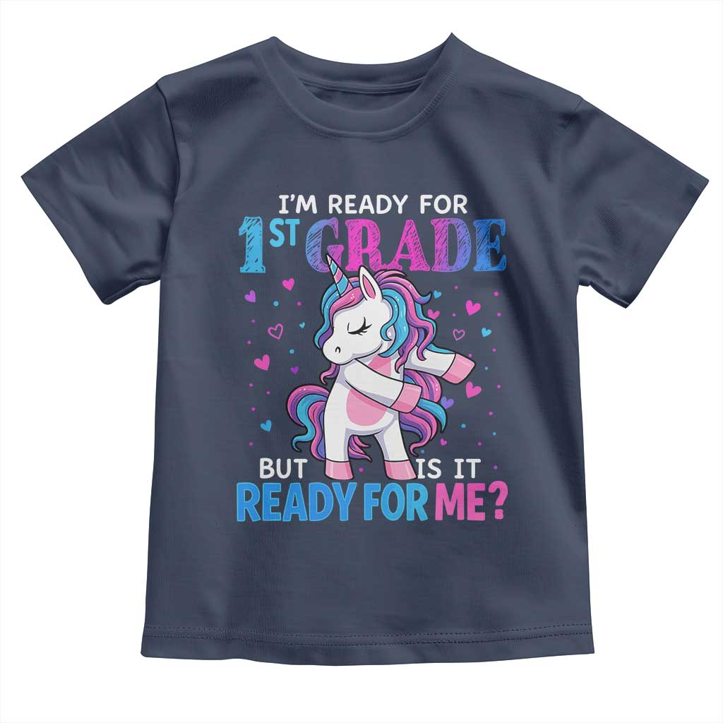 Funny Back To School 1st Grade Toddler T Shirt First Grade Unicorn Girls TS10 Navy Print Your Wear