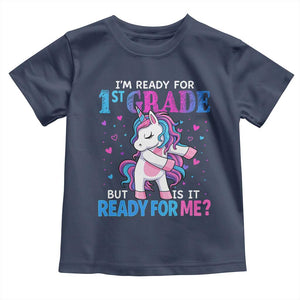 Funny Back To School 1st Grade Toddler T Shirt First Grade Unicorn Girls TS10 Navy Print Your Wear