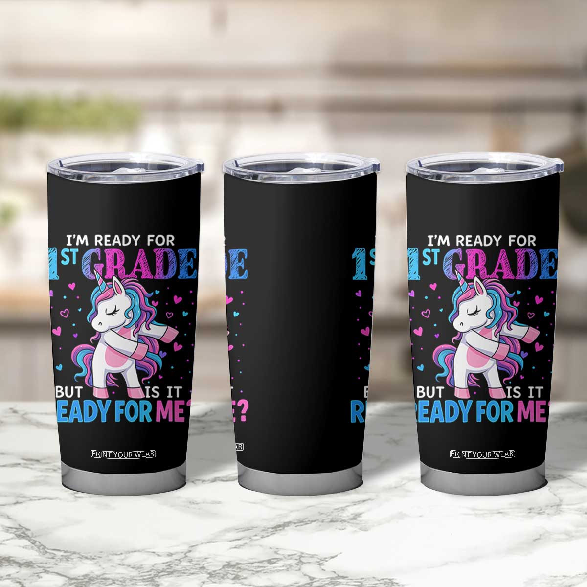 Funny Back To School 1st Grade Tumbler Cup First Grade Unicorn Girls TS10 Print Your Wear