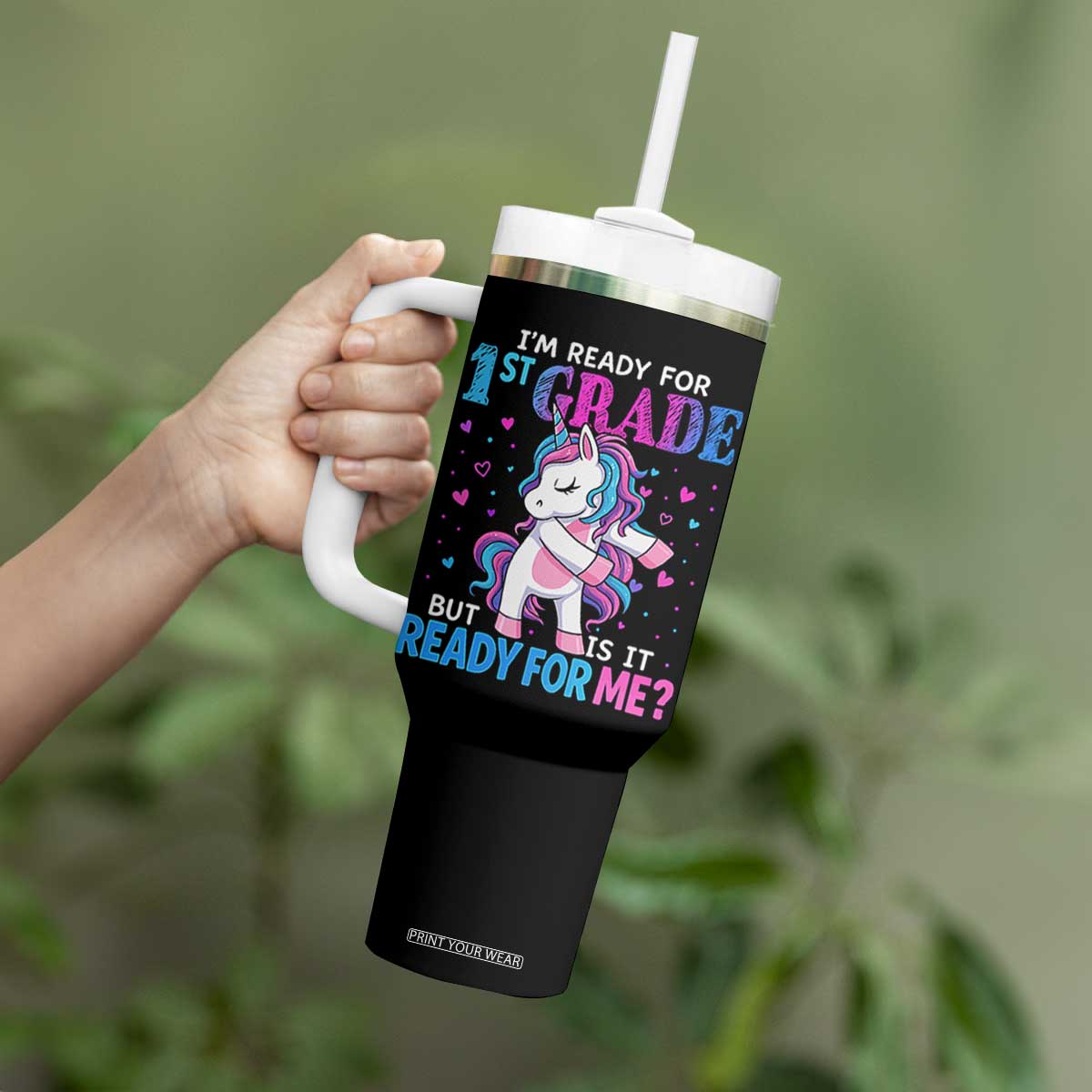 Funny Back To School 1st Grade Tumbler With Handle First Grade Unicorn Girls TS10 Print Your Wear