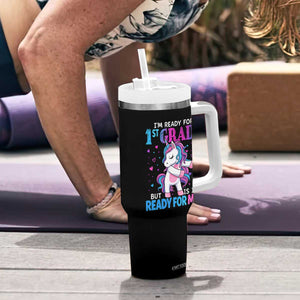 Funny Back To School 1st Grade Tumbler With Handle First Grade Unicorn Girls TS10 Print Your Wear