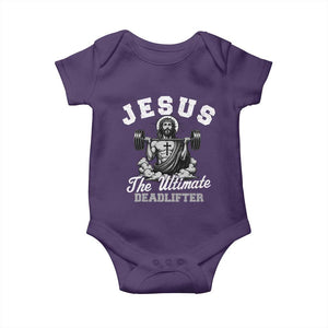 Jesus Deadlifting Baby Onesie The Ultimate Deadlifter Christian TS10 Purple Print Your Wear