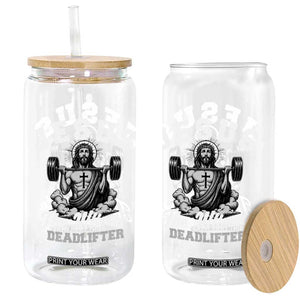 Jesus Deadlifting Glass Can The Ultimate Deadlifter Christian TS10 Print Your Wear