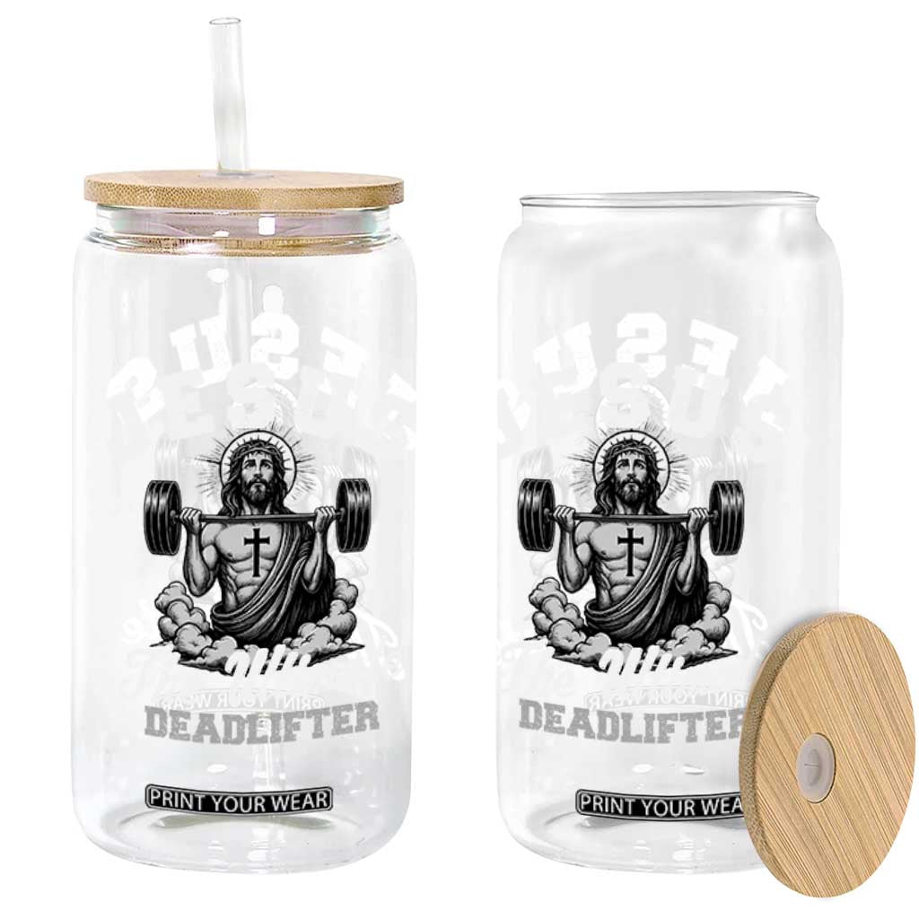 Jesus Deadlifting Glass Can The Ultimate Deadlifter Christian TS10 Print Your Wear