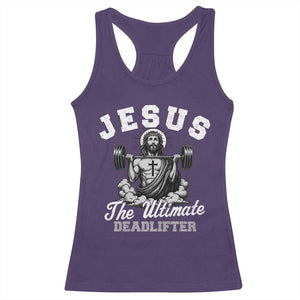 Jesus Deadlifting Racerback Tank Top The Ultimate Deadlifter Christian TS10 Purple Print Your Wear