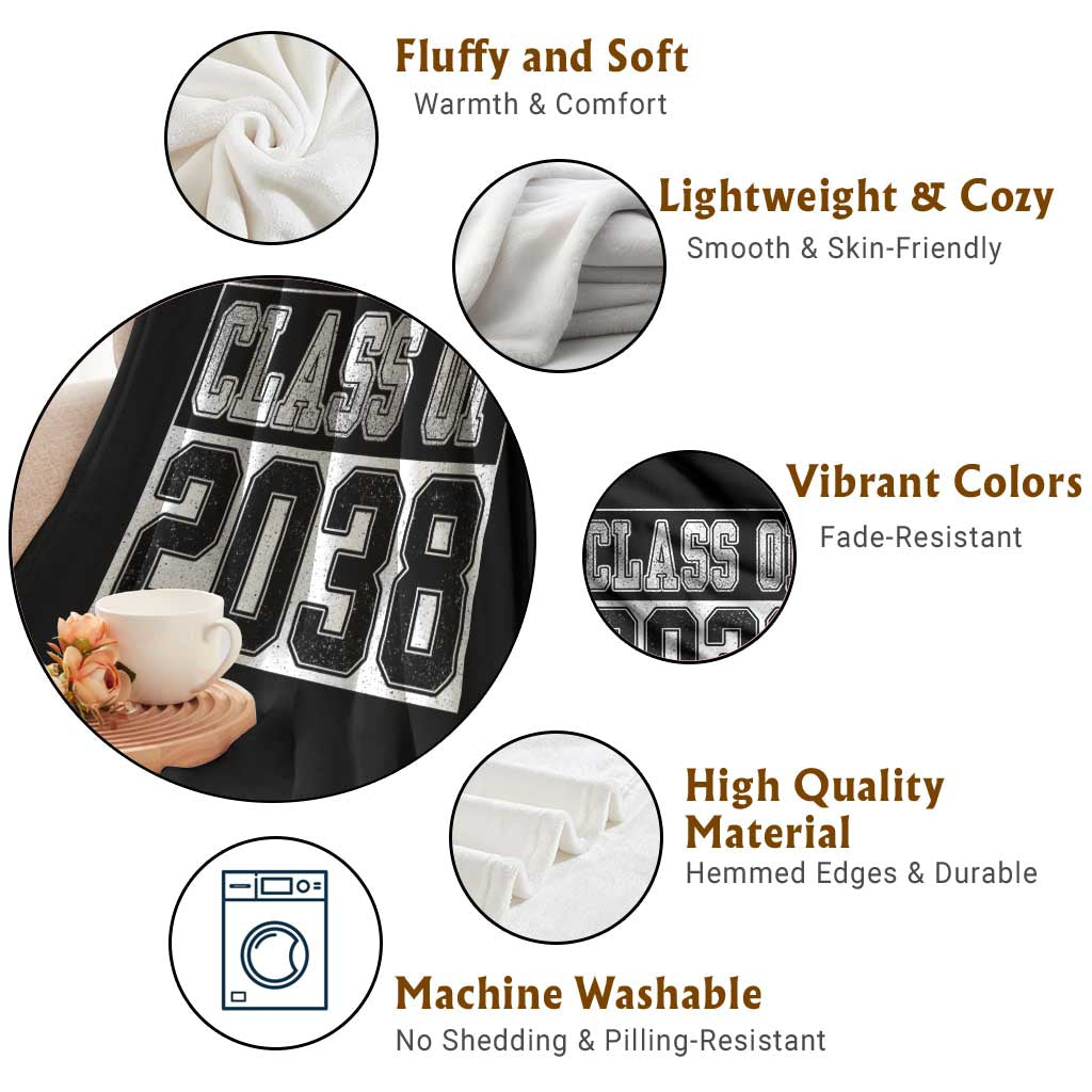 Class of 2038 Throw Blanket Grow With Me To Graduation TS10 Print Your Wear