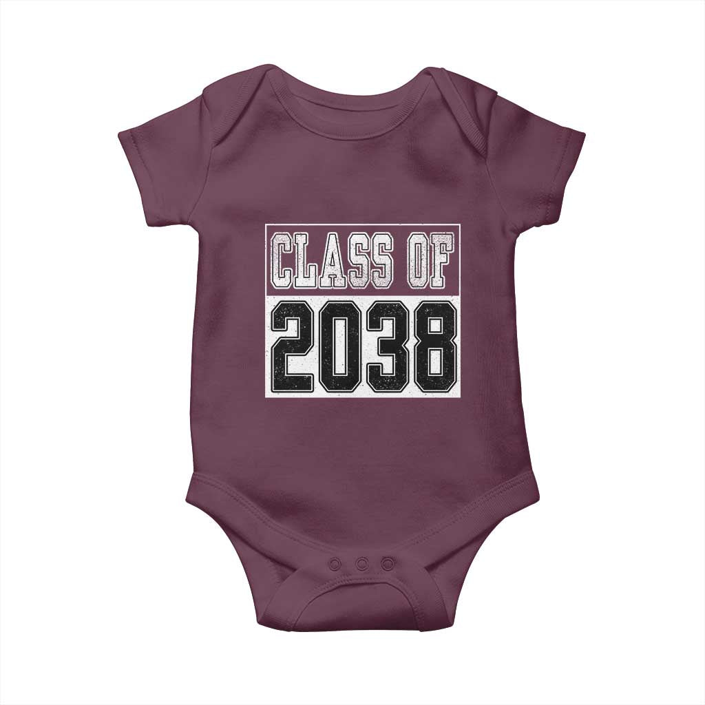 Class of 2038 Baby Onesie Grow With Me To Graduation TS10 Maroon Print Your Wear