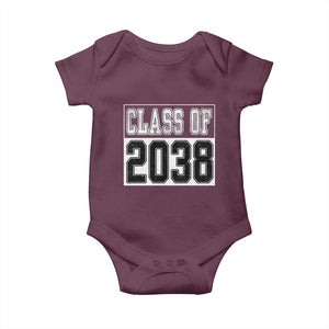 Class of 2038 Baby Onesie Grow With Me To Graduation TS10 Maroon Print Your Wear