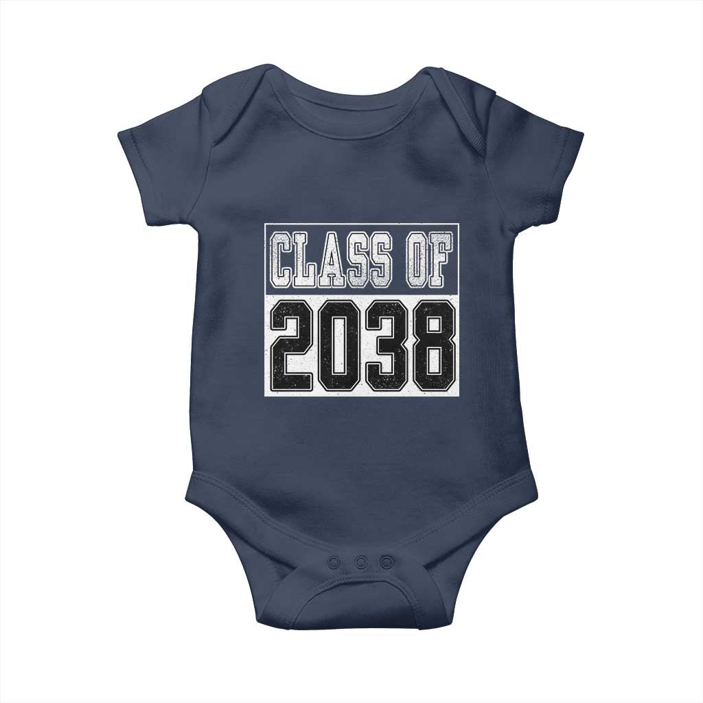 Class of 2038 Baby Onesie Grow With Me To Graduation TS10 Navy Print Your Wear