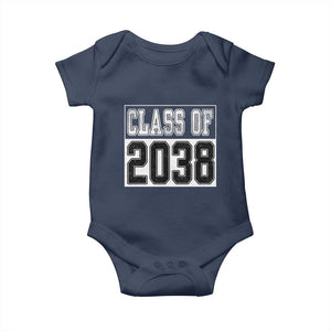 Class of 2038 Baby Onesie Grow With Me To Graduation TS10 Navy Print Your Wear