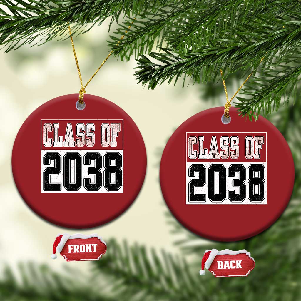 Class of 2038 Christmas Ornament Grow With Me To Graduation TS10 Circle Red Print Your Wear