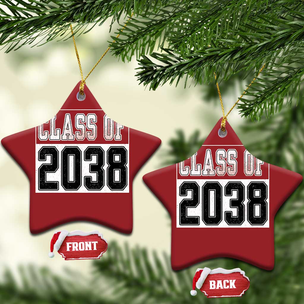 Class of 2038 Christmas Ornament Grow With Me To Graduation TS10 Star Red Print Your Wear