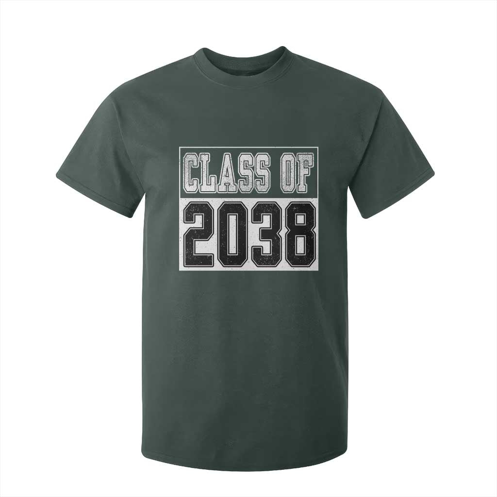 Class of 2038 T Shirt For Kid Grow With Me To Graduation TS10 Dark Forest Green Print Your Wear