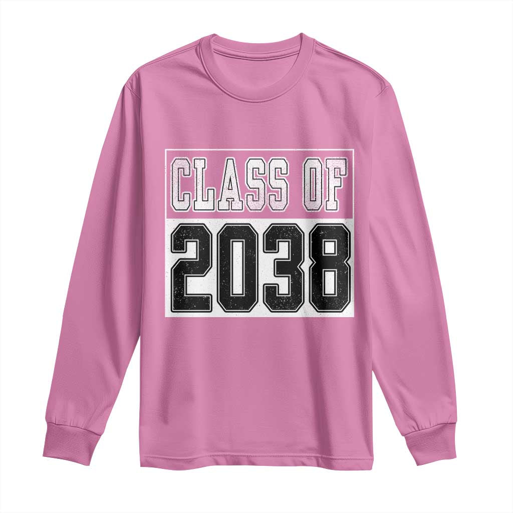 Class of 2038 Long Sleeve Shirt Grow With Me To Graduation TS10 Azalea Print Your Wear