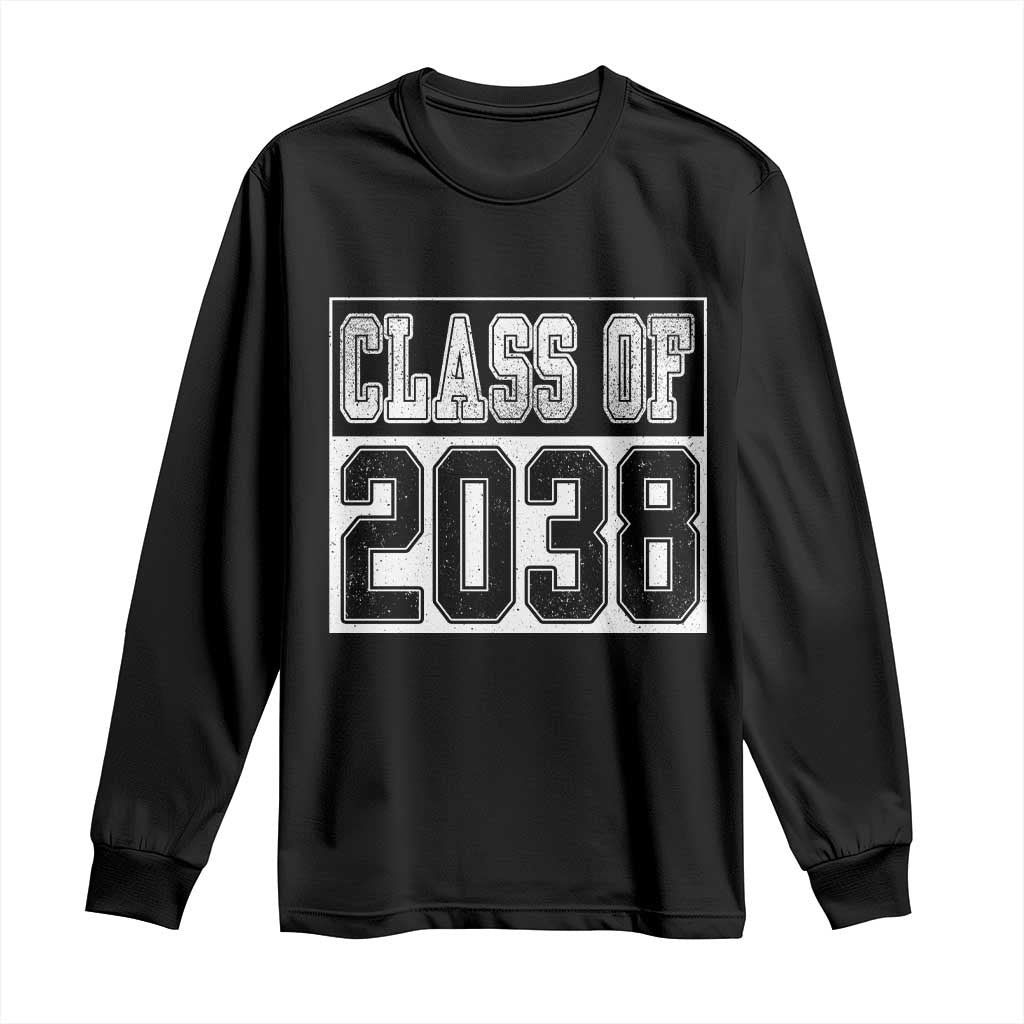 Class of 2038 Long Sleeve Shirt Grow With Me To Graduation TS10 Black Print Your Wear