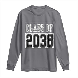 Class of 2038 Long Sleeve Shirt Grow With Me To Graduation TS10 Charcoal Print Your Wear