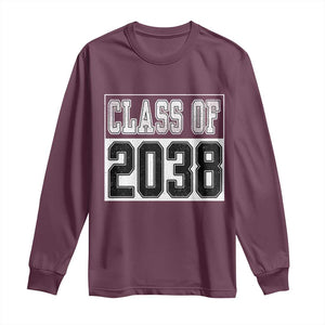 Class of 2038 Long Sleeve Shirt Grow With Me To Graduation TS10 Maroon Print Your Wear