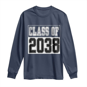 Class of 2038 Long Sleeve Shirt Grow With Me To Graduation TS10 Navy Print Your Wear