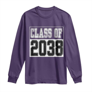 Class of 2038 Long Sleeve Shirt Grow With Me To Graduation TS10 Purple Print Your Wear