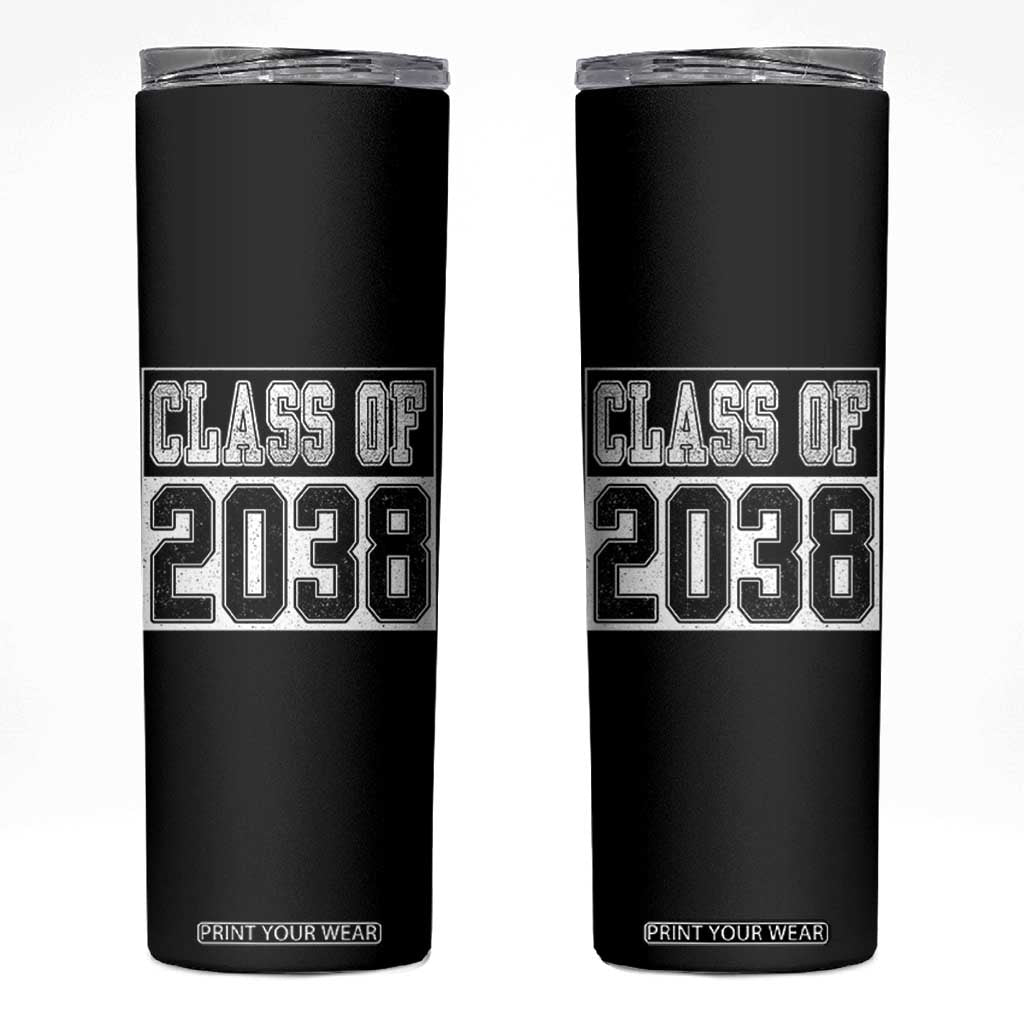 Class of 2038 Skinny Tumbler Grow With Me To Graduation TS10 Black Print Your Wear