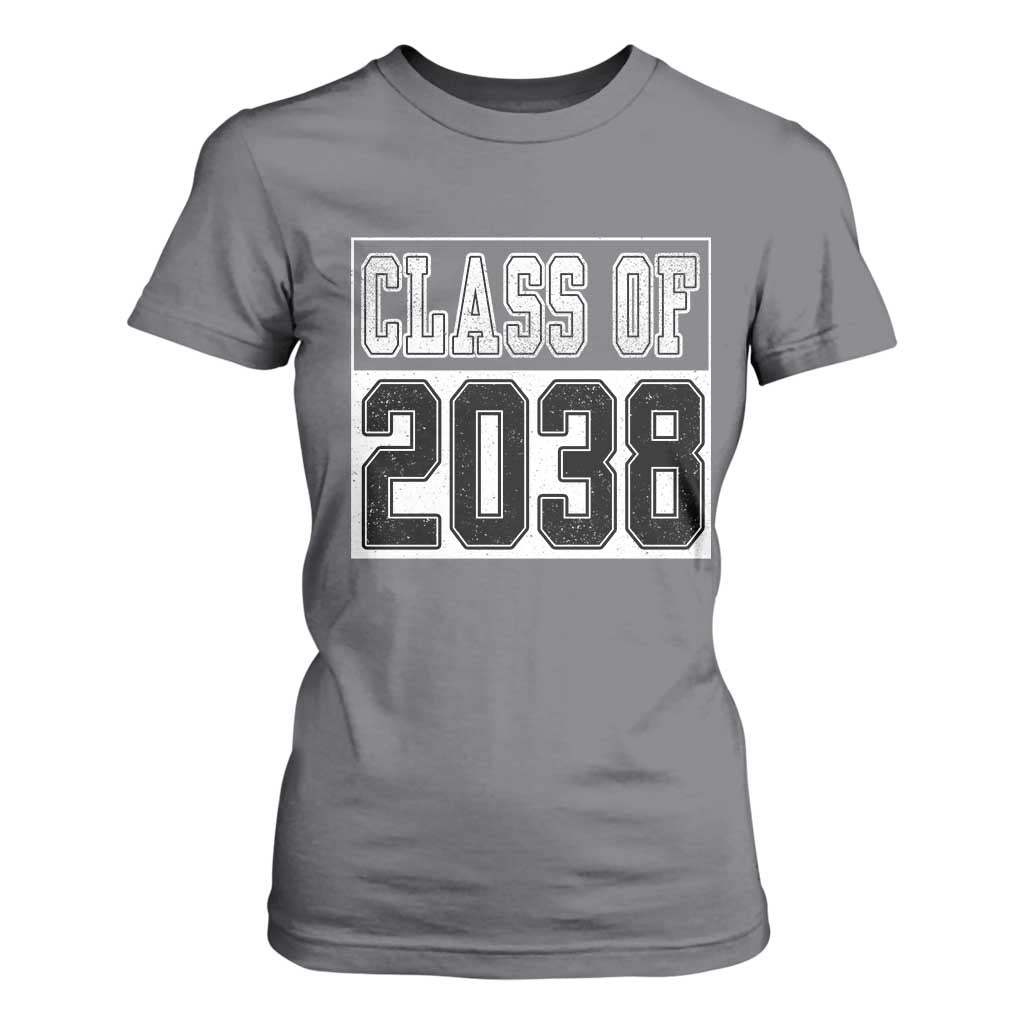 Class of 2038 T Shirt For Women Grow With Me To Graduation TS10 Charcoal Print Your Wear