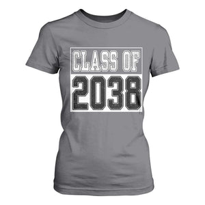 Class of 2038 T Shirt For Women Grow With Me To Graduation TS10 Charcoal Print Your Wear
