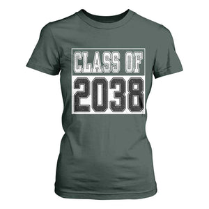 Class of 2038 T Shirt For Women Grow With Me To Graduation TS10 Dark Forest Green Print Your Wear
