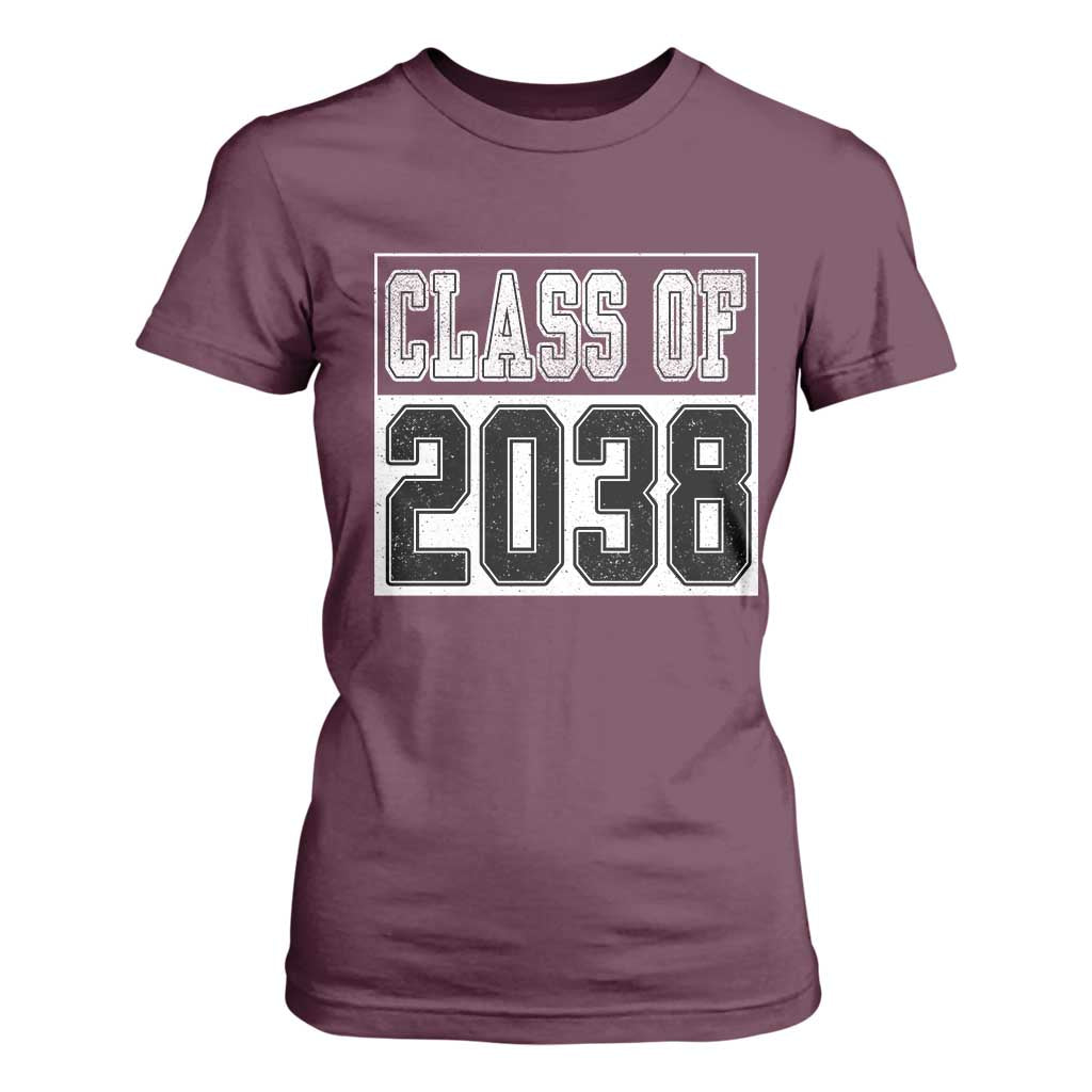 Class of 2038 T Shirt For Women Grow With Me To Graduation TS10 Maroon Print Your Wear