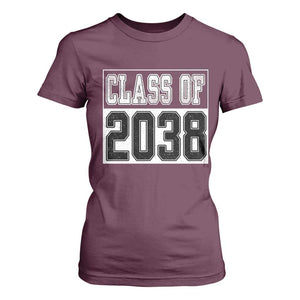 Class of 2038 T Shirt For Women Grow With Me To Graduation TS10 Maroon Print Your Wear