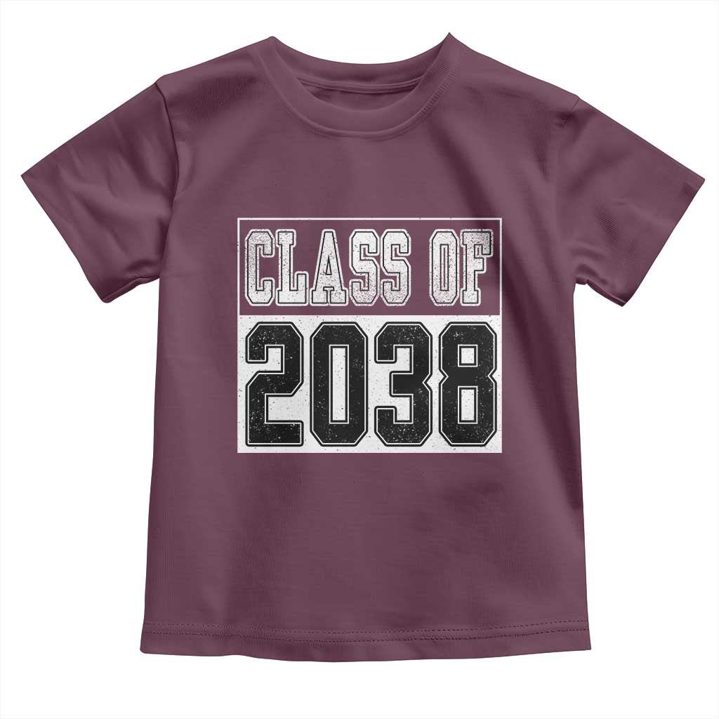 Class of 2038 Toddler T Shirt Grow With Me To Graduation TS10 Maroon Print Your Wear