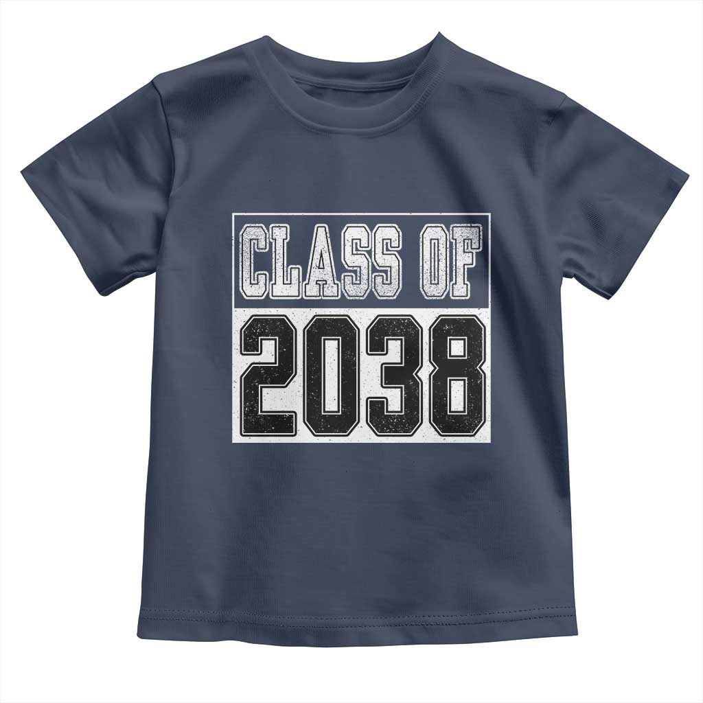 Class of 2038 Toddler T Shirt Grow With Me To Graduation TS10 Navy Print Your Wear