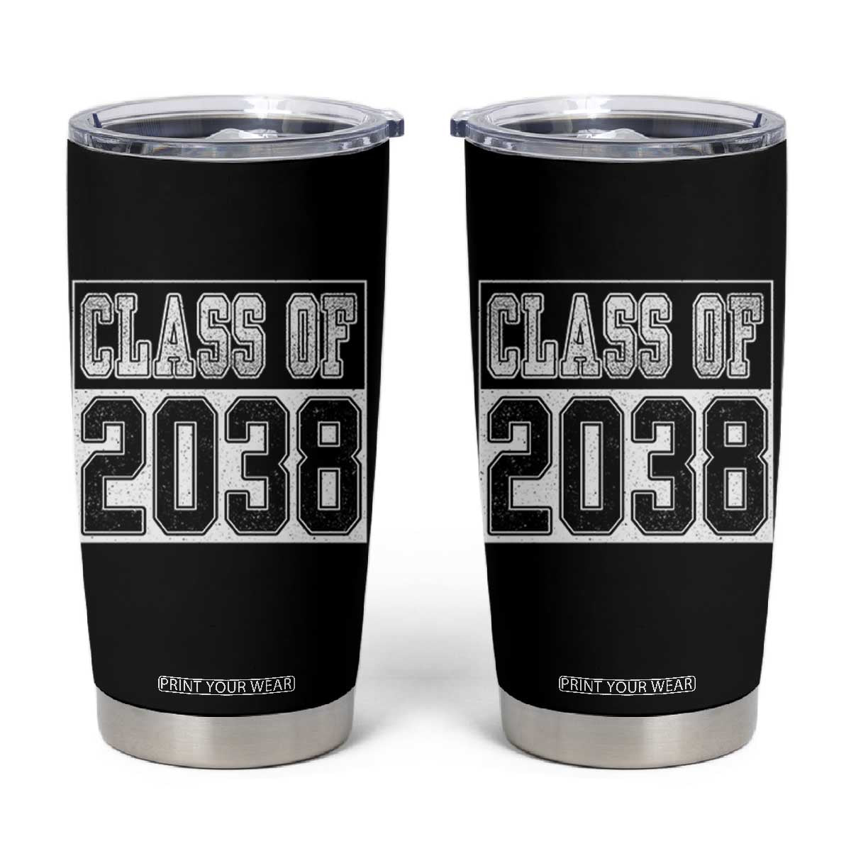 Class of 2038 Tumbler Cup Grow With Me To Graduation TS10 Black Print Your Wear