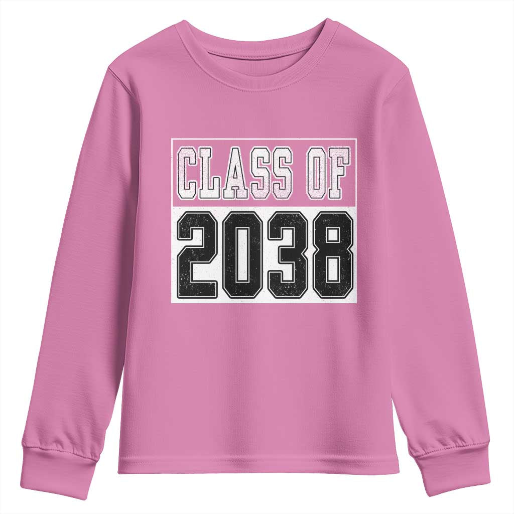 Class of 2038 Youth Sweatshirt Grow With Me To Graduation TS10 Azalea Print Your Wear