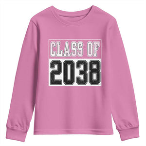 Class of 2038 Youth Sweatshirt Grow With Me To Graduation TS10 Azalea Print Your Wear