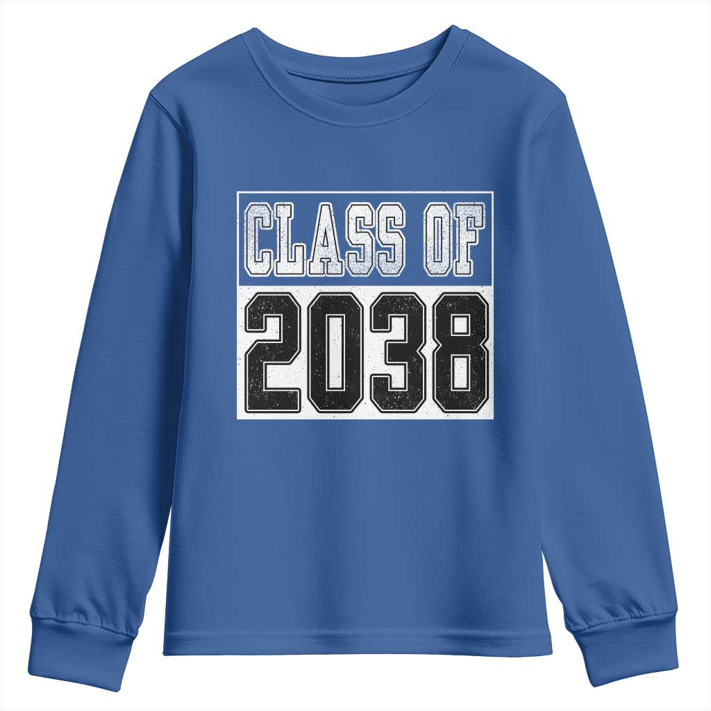 Class of 2038 Youth Sweatshirt Grow With Me To Graduation TS10 Royal Blue Print Your Wear