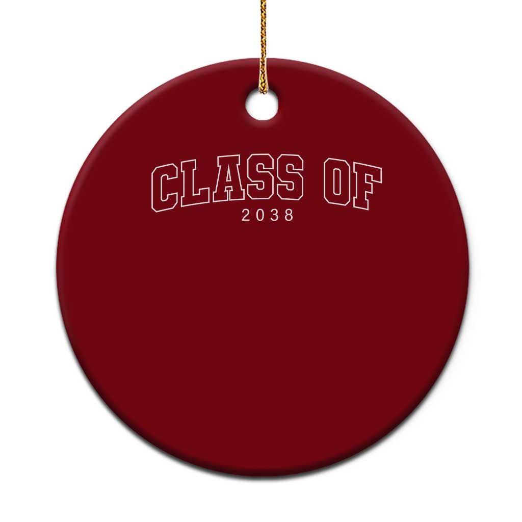 Class of 2038 Ceramic Ornament First Day of School Grow With Me Graduation Gift TS10 1pc Red Print Your Wear