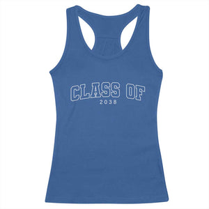 Class of 2038 Racerback Tank Top First Day of School Grow With Me Graduation Gift TS10 Royal Blue Print Your Wear