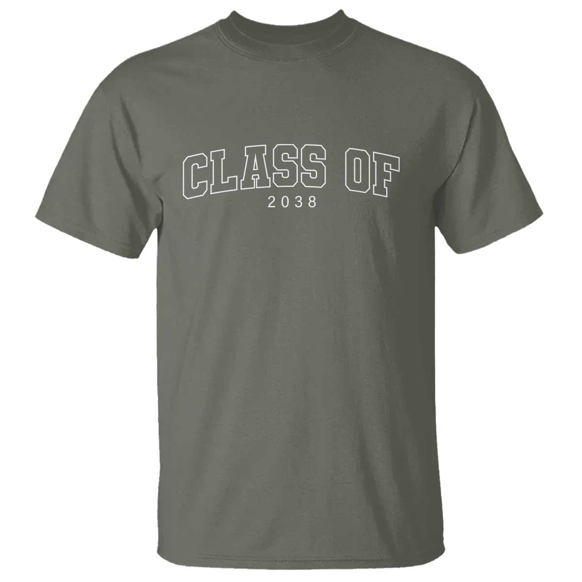 Class of 2038 T Shirt First Day of School Grow With Me Graduation Gift TS10 Military Green Print Your Wear