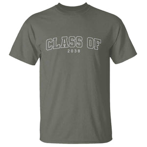 Class of 2038 T Shirt First Day of School Grow With Me Graduation Gift TS10 Military Green Print Your Wear