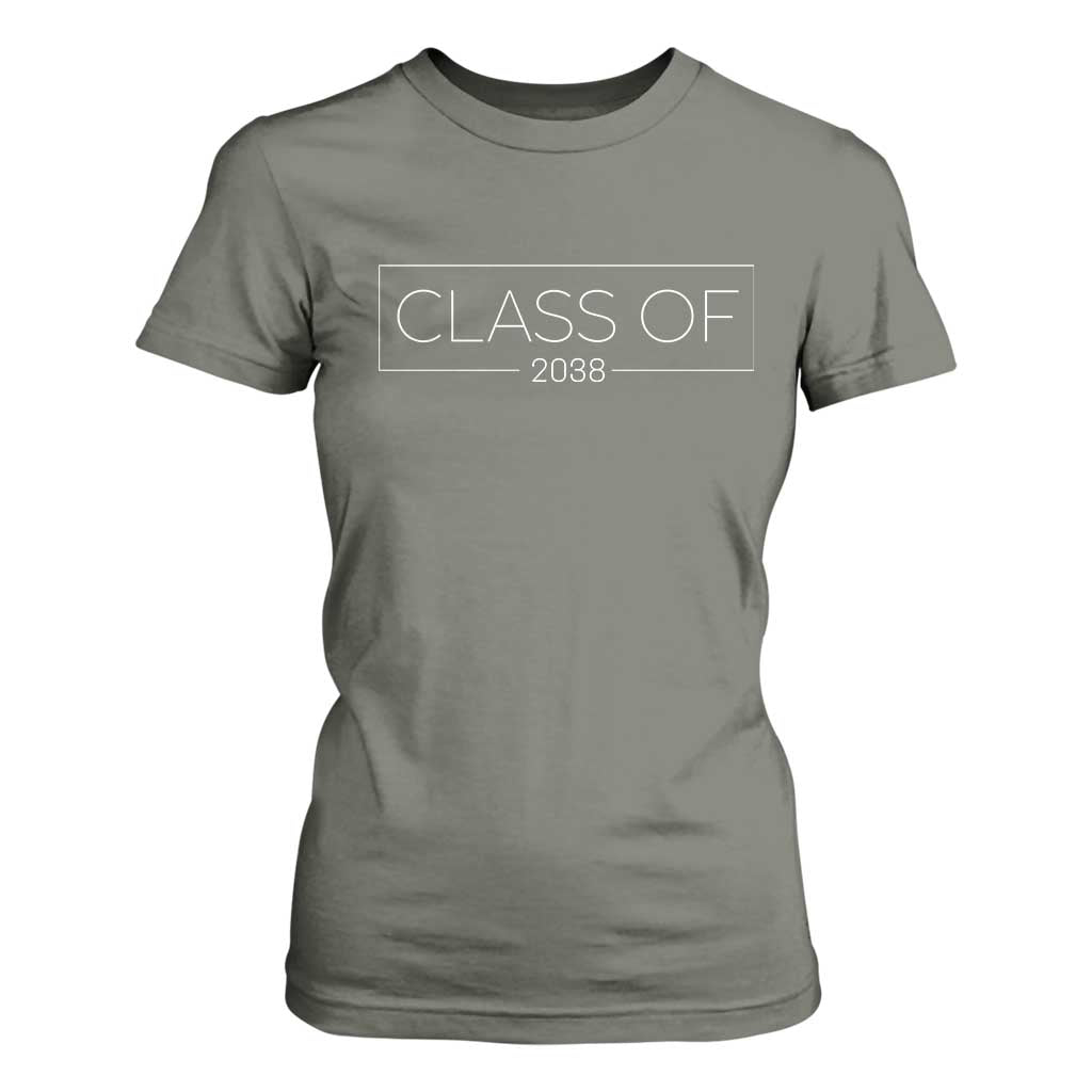 Class of 2037 T Shirt For Women Grow With Me First Day of School Graduation Gift TS10 Military Green Print Your Wear