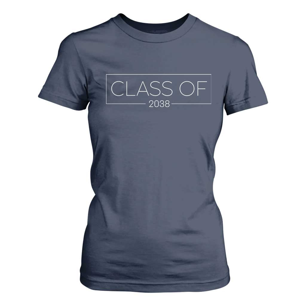Class of 2037 T Shirt For Women Grow With Me First Day of School Graduation Gift TS10 Navy Print Your Wear