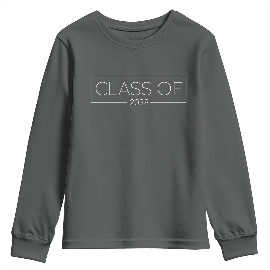 Class of 2037 Youth Sweatshirt Grow With Me First Day of School Graduation Gift TS10 Dark Heather Print Your Wear