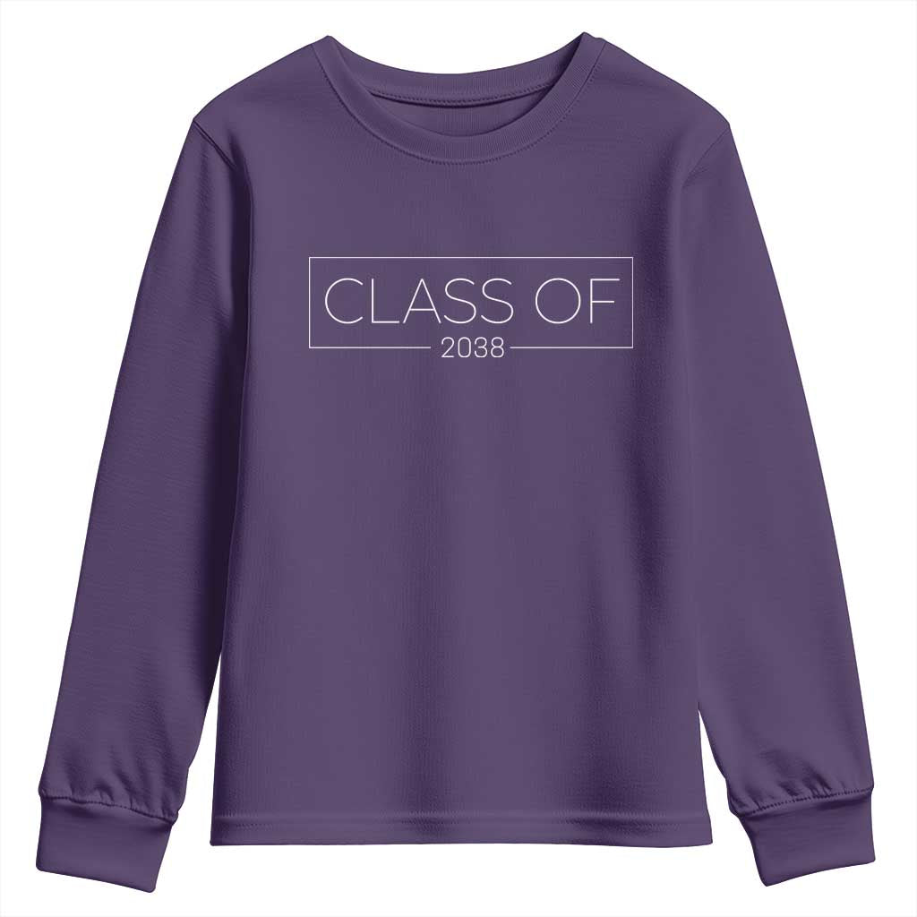 Class of 2037 Youth Sweatshirt Grow With Me First Day of School Graduation Gift TS10 Purple Print Your Wear