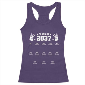 Class of 2037 Grow With Me Racerback Tank Top Handprint K to 12th Grade Graduation TS10 Purple Print Your Wear