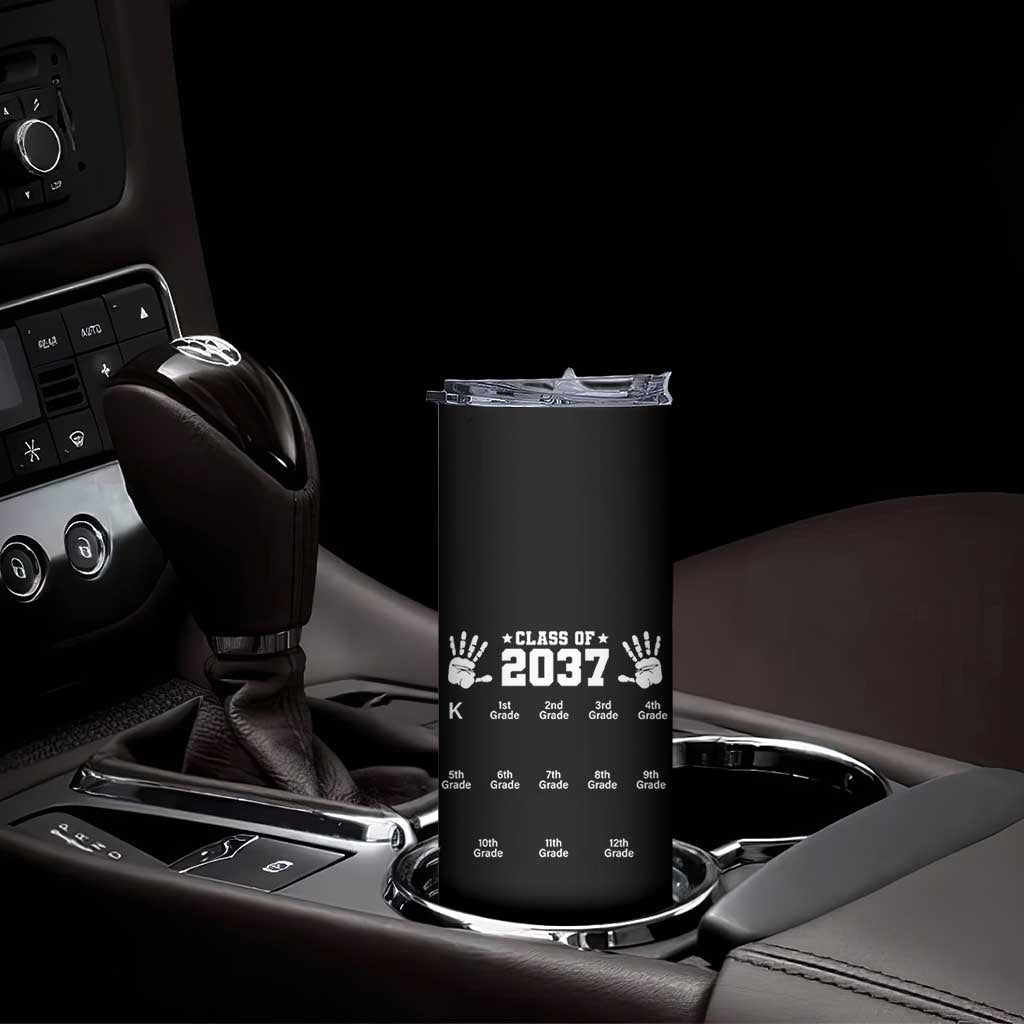 Class of 2037 Grow With Me Skinny Tumbler Handprint K to 12th Grade Graduation TS10 Print Your Wear